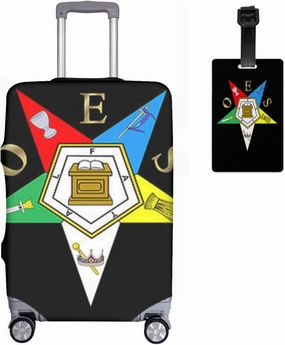 Travel Luggage Cover Oes Order Of Eastern Star Logo Suitcase Protector   Travel Luggage Tags Bag Tags Elastic Fits 22-25 Inch Luggage-Medium