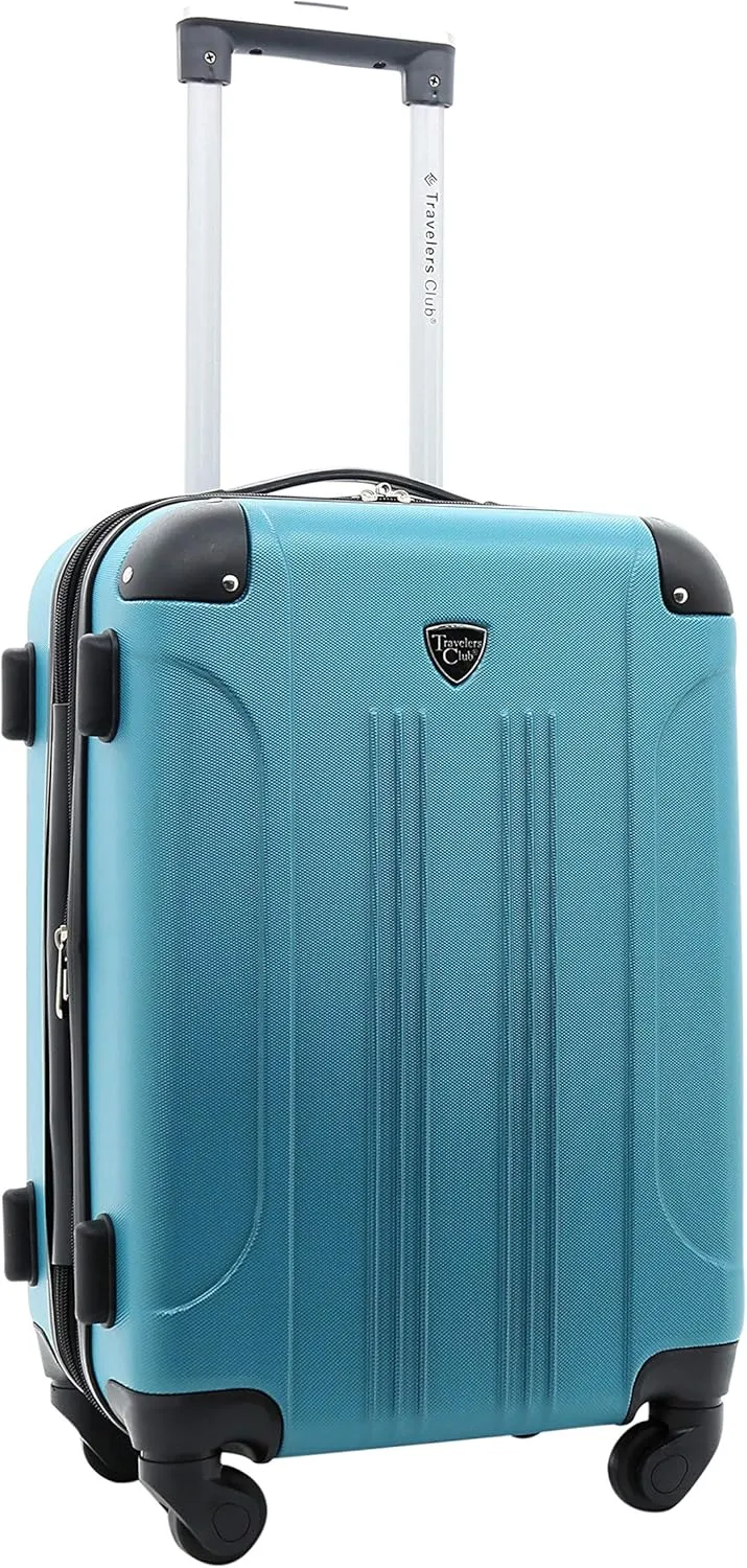 Travelers Club Chicago Hardside Expandable Spinner Luggage, Teal, 5 Piece Set