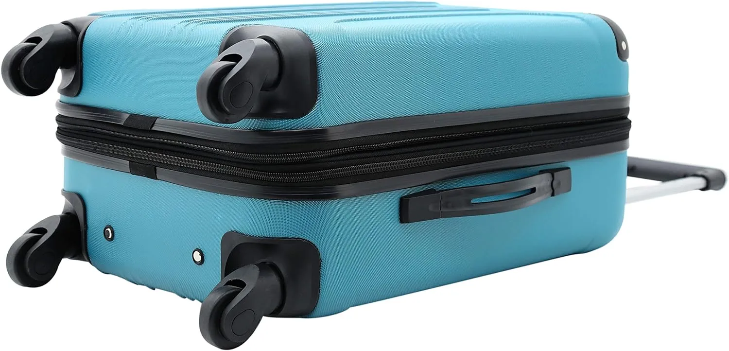 Travelers Club Chicago Hardside Expandable Spinner Luggage, Teal, 5 Piece Set
