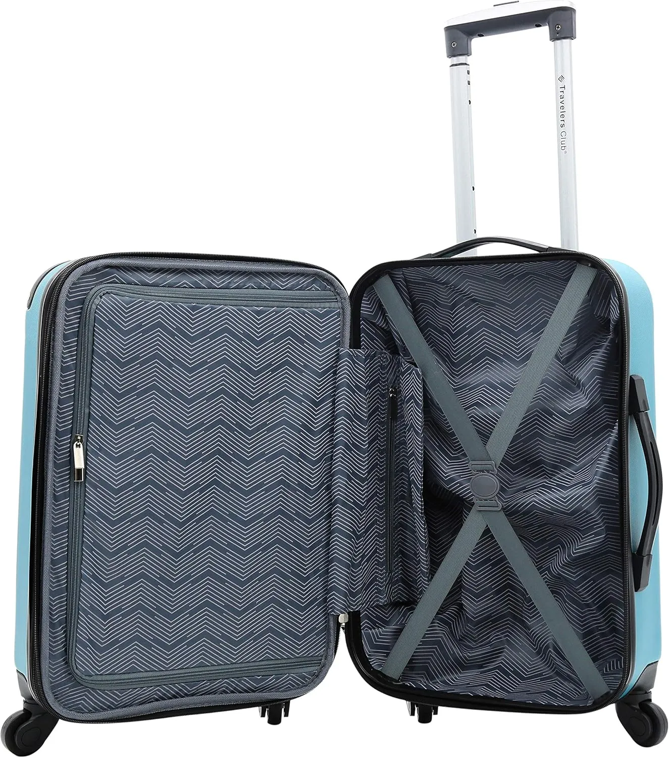 Travelers Club Chicago Hardside Expandable Spinner Luggage, Teal, 5 Piece Set