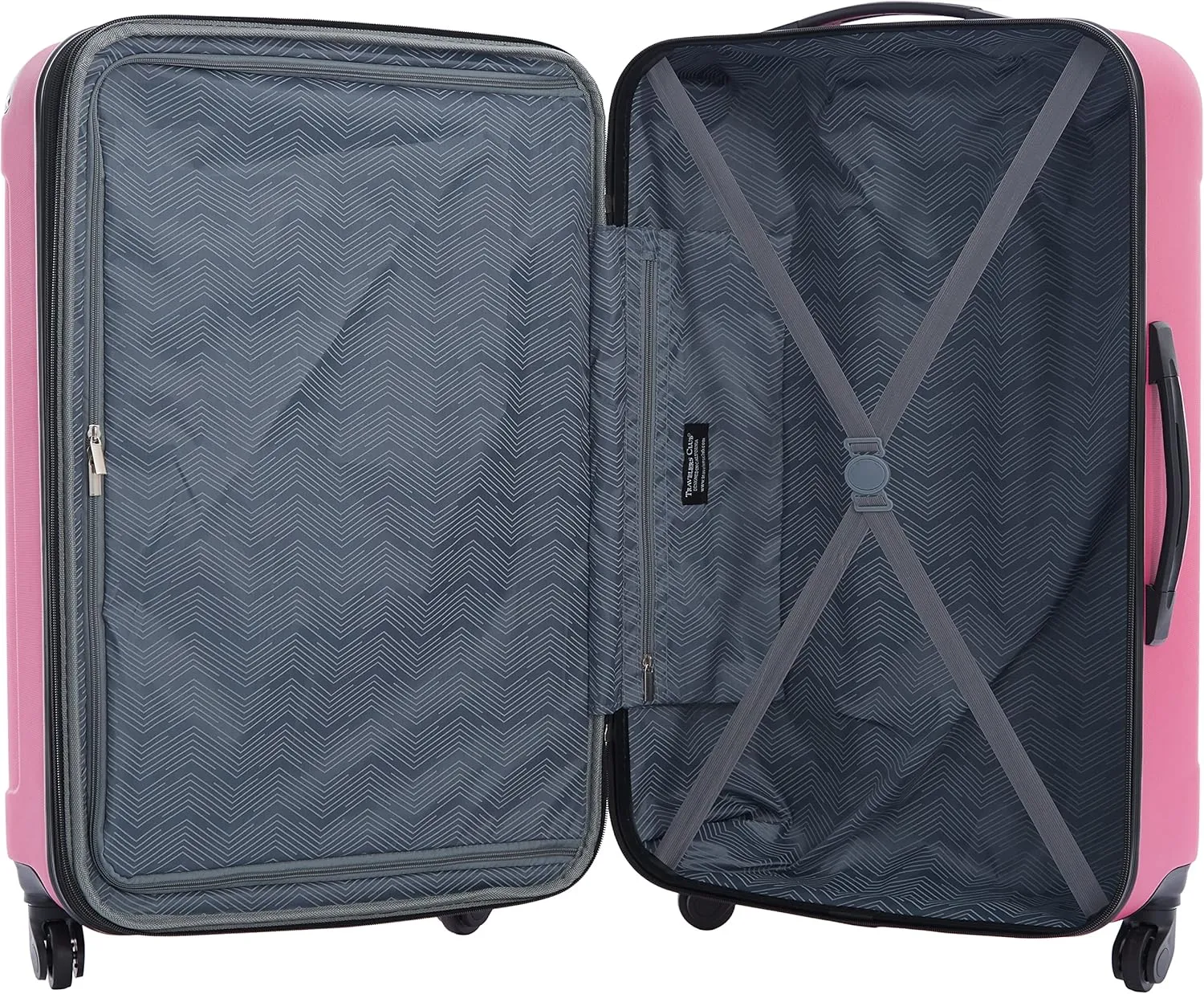 Travelers Club Midtown Hardside Luggage Travel, Bubble Gum, 4-Piece Set