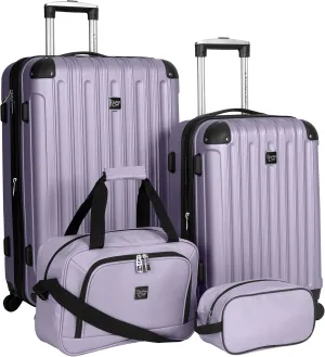 Travelers Club Midtown Hardside Luggage Travel, Lilac, 4-Piece Set