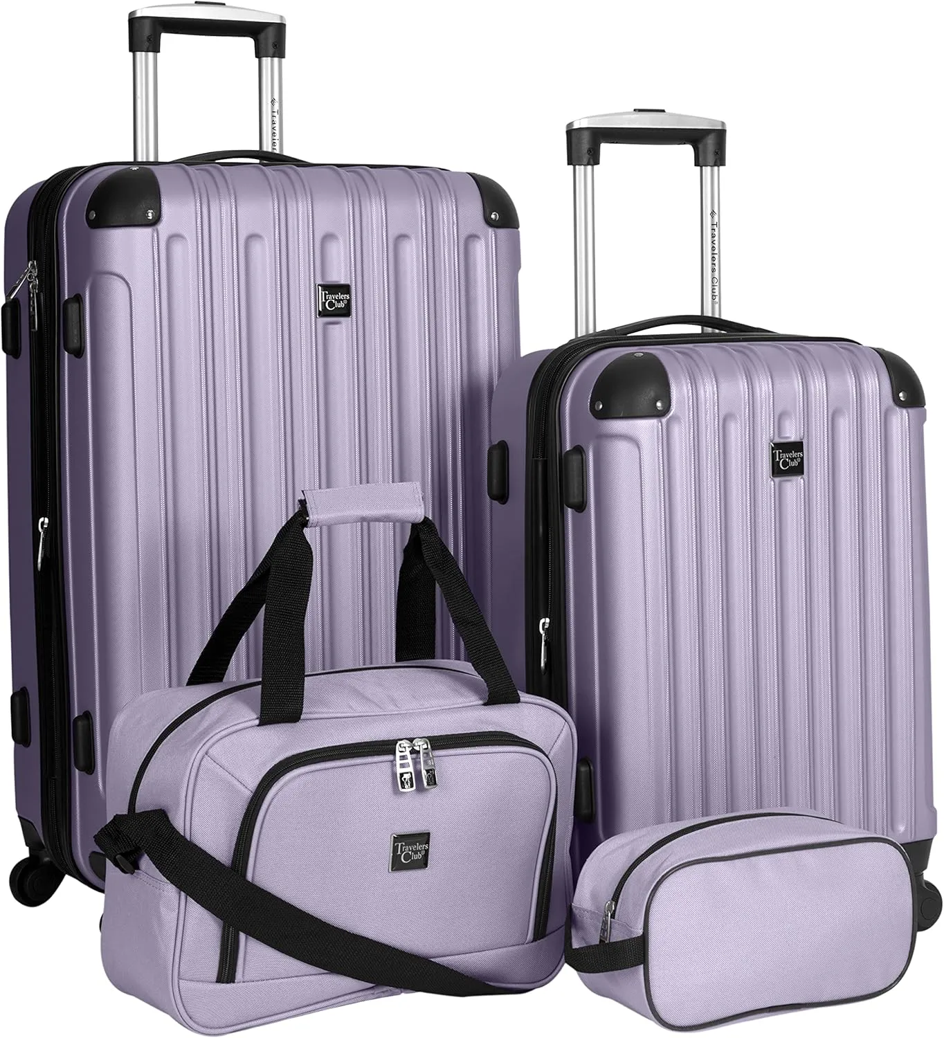 Travelers Club Midtown Hardside Luggage Travel, Lilac, 4-Piece Set