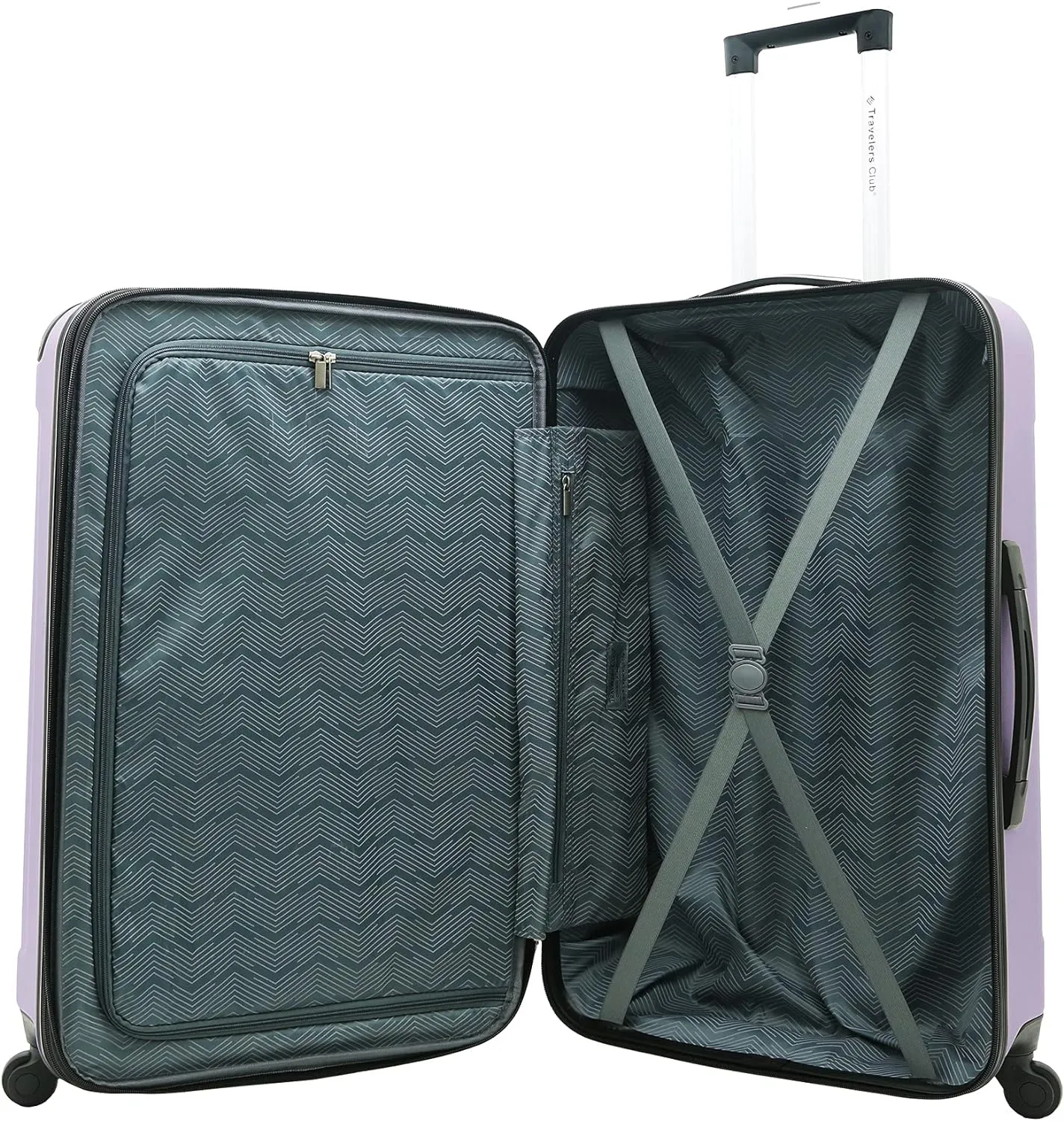Travelers Club Midtown Hardside Luggage Travel, Lilac, 4-Piece Set