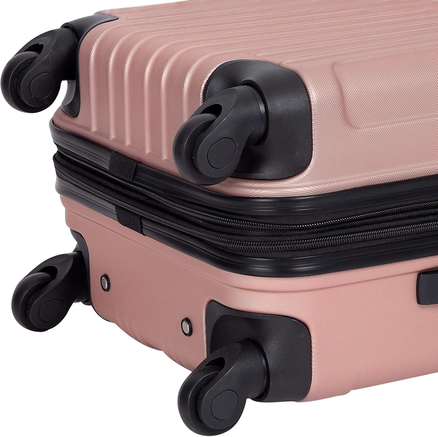 Travelers Club Midtown Hardside Luggage Travel, Rose Gold, 4-Piece Set