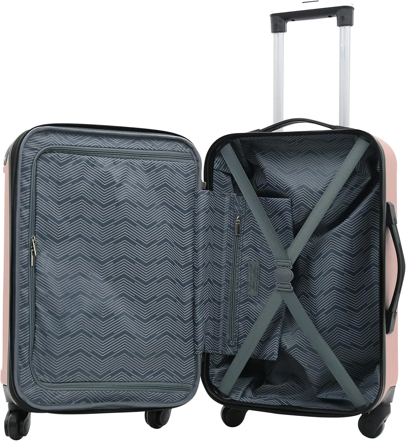 Travelers Club Midtown Hardside Luggage Travel, Rose Gold, 4-Piece Set