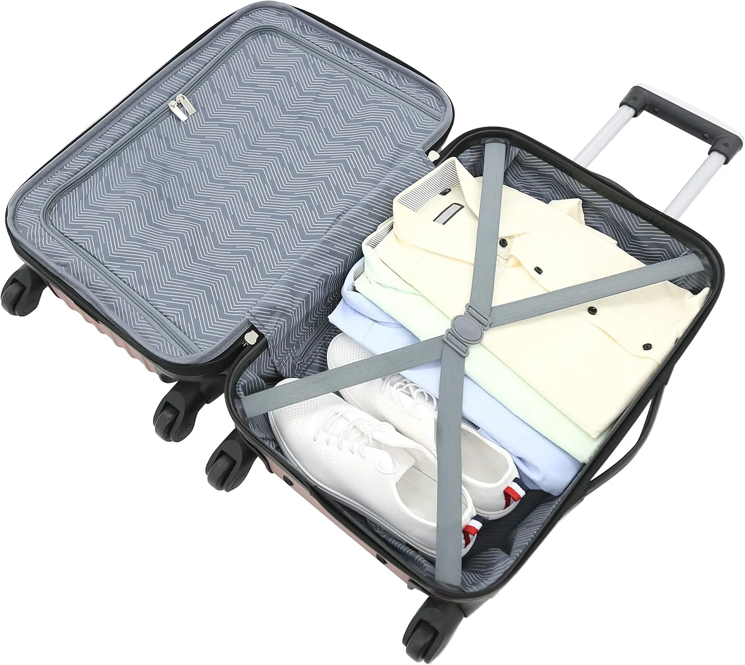 Travelers Club Midtown Hardside Luggage Travel, Rose Gold, 4-Piece Set