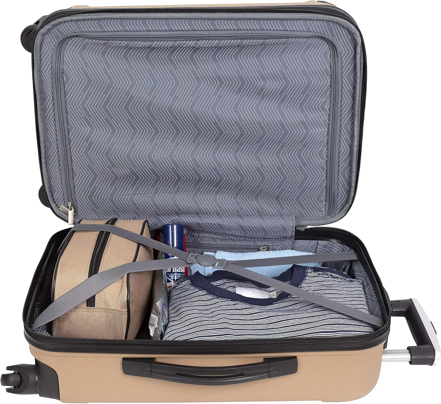 Travelers Club Midtown Hardside Luggage Travel, Tan, 4-Piece Set