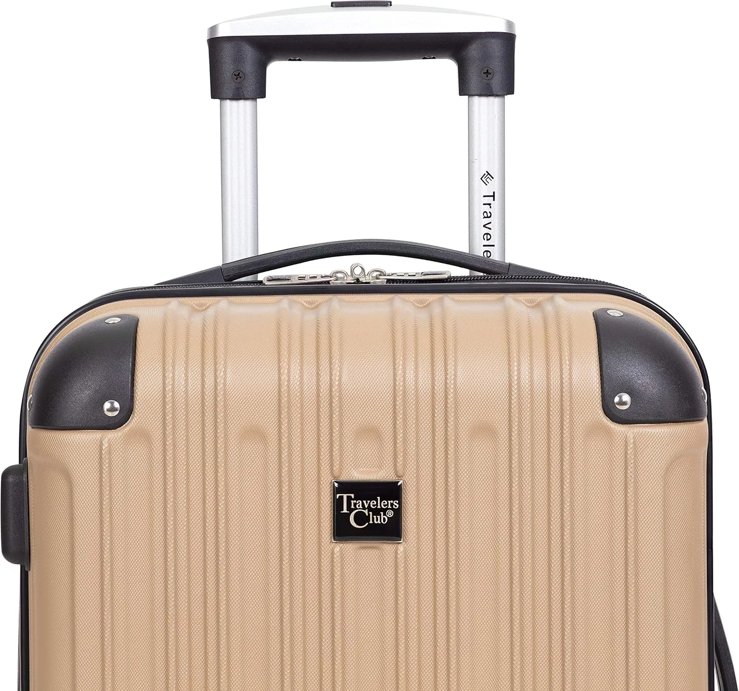 Travelers Club Midtown Hardside Luggage Travel, Tan, 4-Piece Set