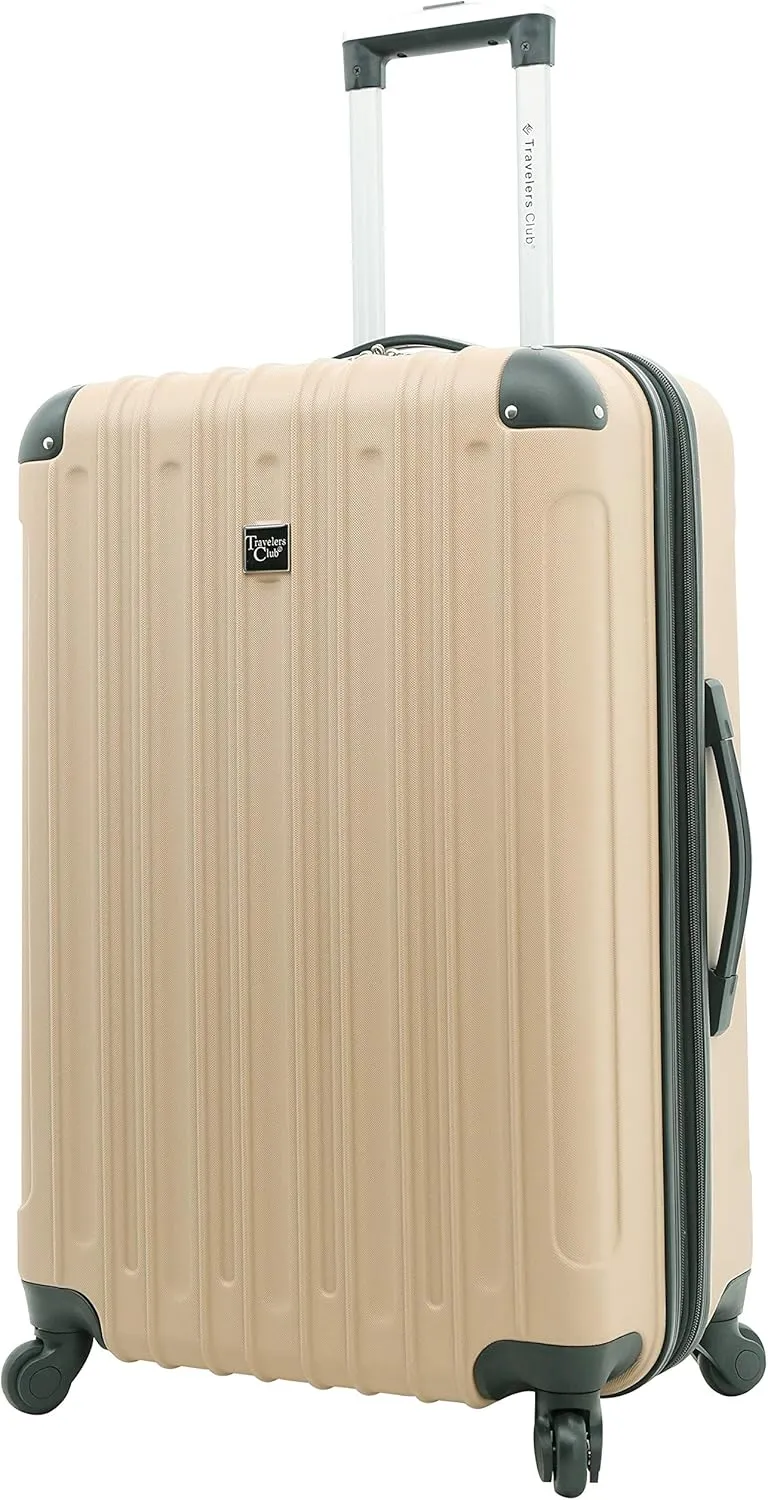 Travelers Club Midtown Hardside Luggage Travel, Tan, 4-Piece Set