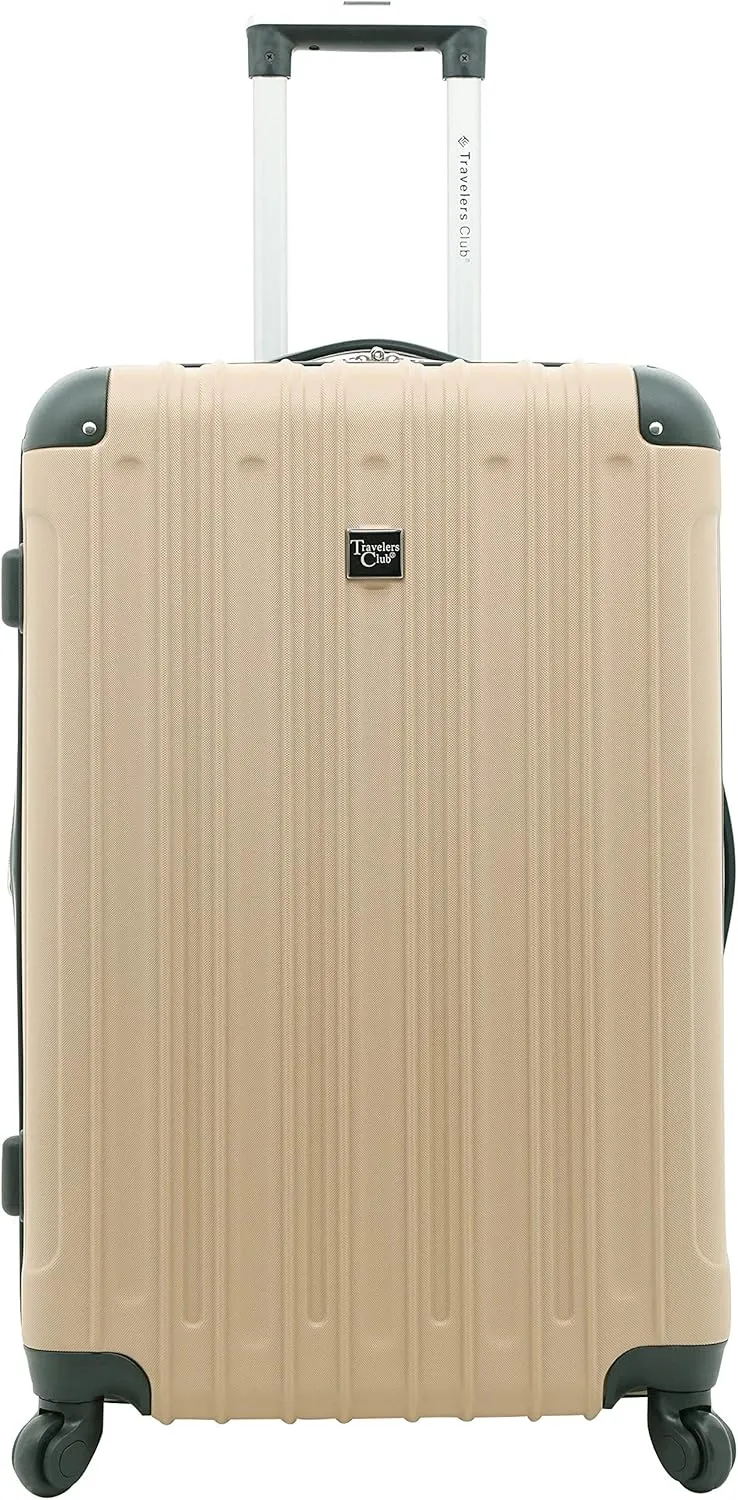 Travelers Club Midtown Hardside Luggage Travel, Tan, 4-Piece Set