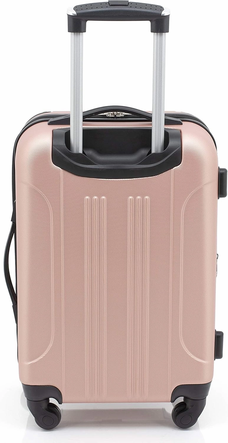 Travelers Club Chicago Hardside Expandable Spinner Luggage, Rose Gold, 3 Piece Set