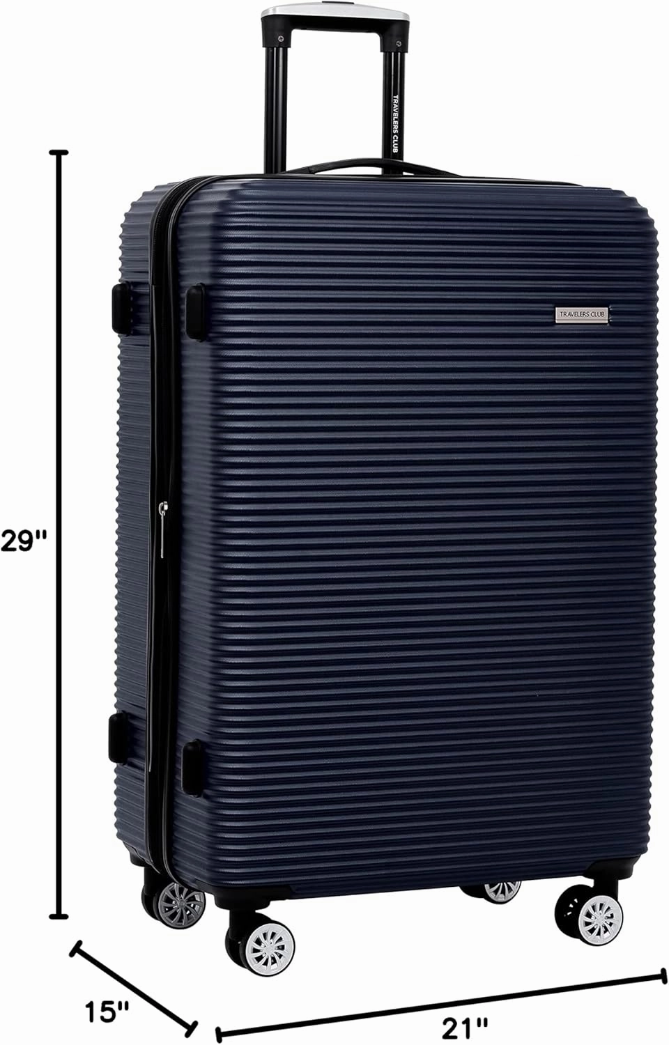 Travelers Club Riddock Luggage and Travel Accessories, Navy Blue, 14-Piece Set