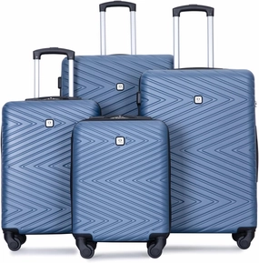 Travelhouse 4 Piece Luggage Sets Travel Suitcase, Large Capacity Lightweight Luggage Sets with TSA Lock & Spinner Wheels, Clearance Carry On Luggage Suitcase Set (BLUE, 4 piece luggage set)