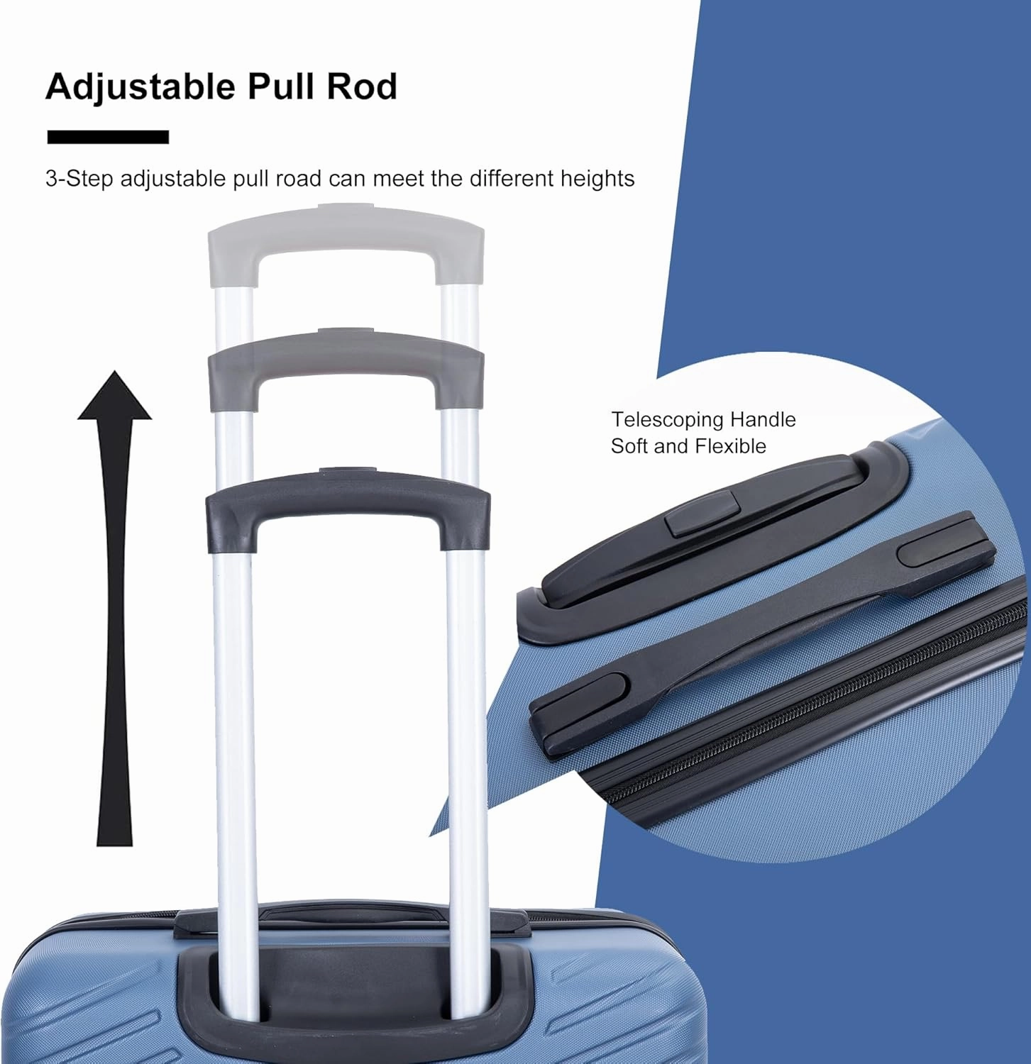 Travelhouse 4 Piece Luggage Sets Travel Suitcase, Large Capacity Lightweight Luggage Sets with TSA Lock & Spinner Wheels, Clearance Carry On Luggage Suitcase Set (BLUE, 4 piece luggage set)