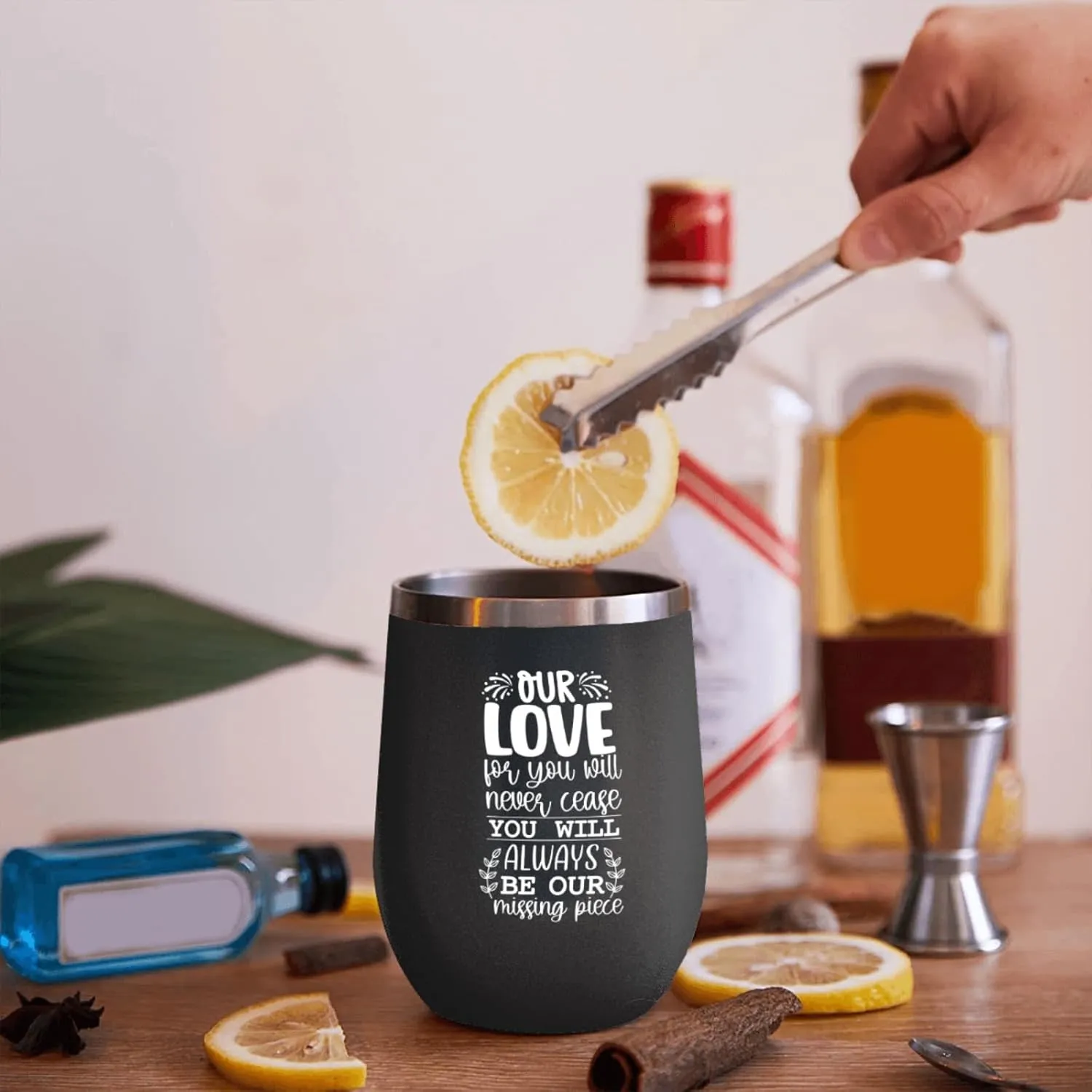 Tumbler Our love for you will never cease you will always be our missing piece Tumbler Insulated Stainless Tumbler with Lids and Straws funny Gift for Older for Outdoor