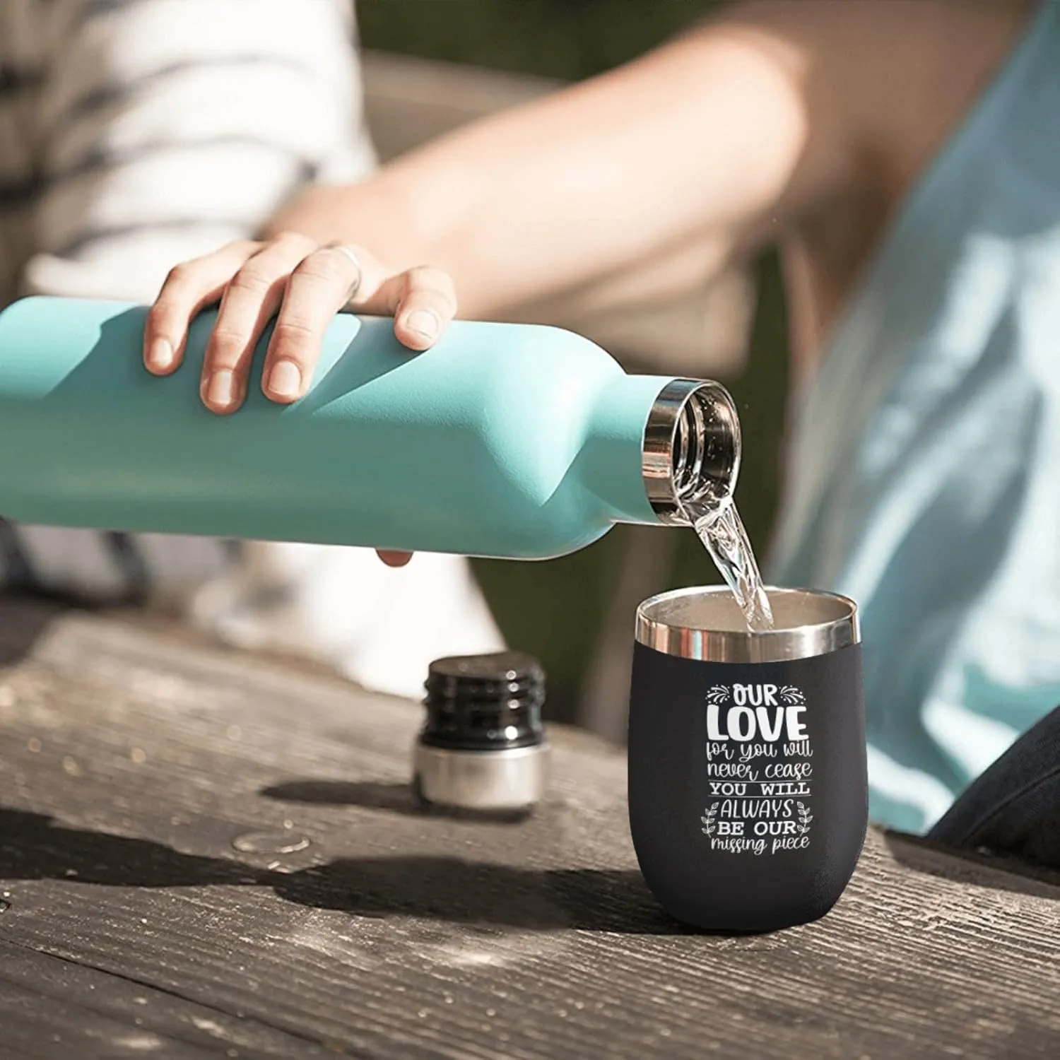 Tumbler Our love for you will never cease you will always be our missing piece Tumbler Insulated Stainless Tumbler with Lids and Straws funny Gift for Older for Outdoor