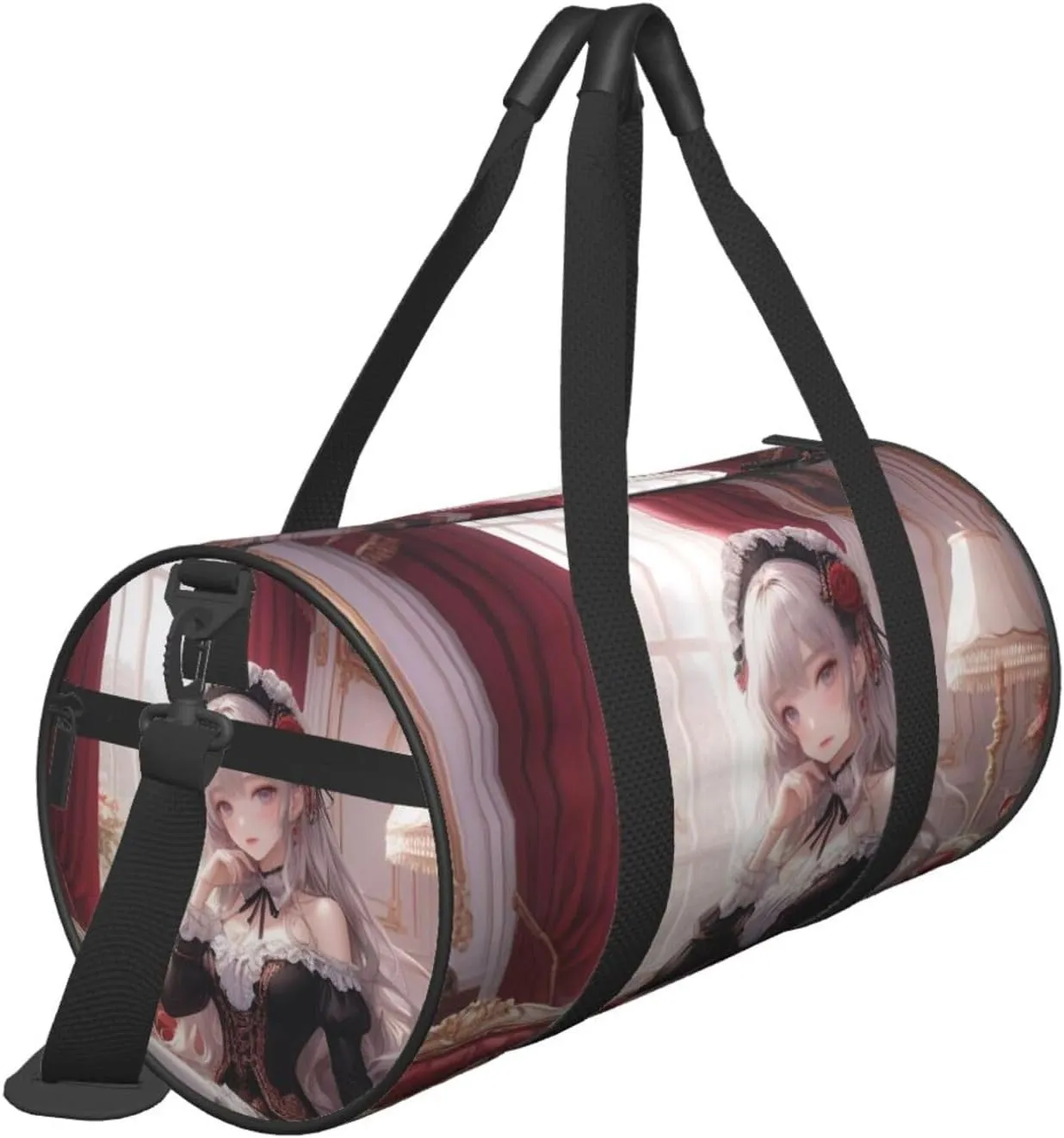 Velvet Visions Printed Travel Bag,Round Personal Item Storage bag,Foldie Duffel Bag for Traveling Vacation,Fitness,Sports