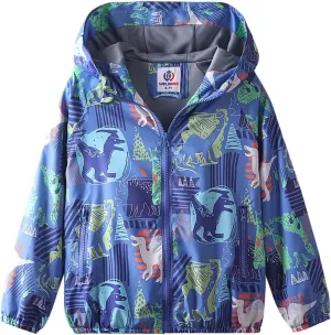 WELAKEN Lightweight Jacket for Boys Kids & Toddler II Girls' Print Water-resistant Jacket