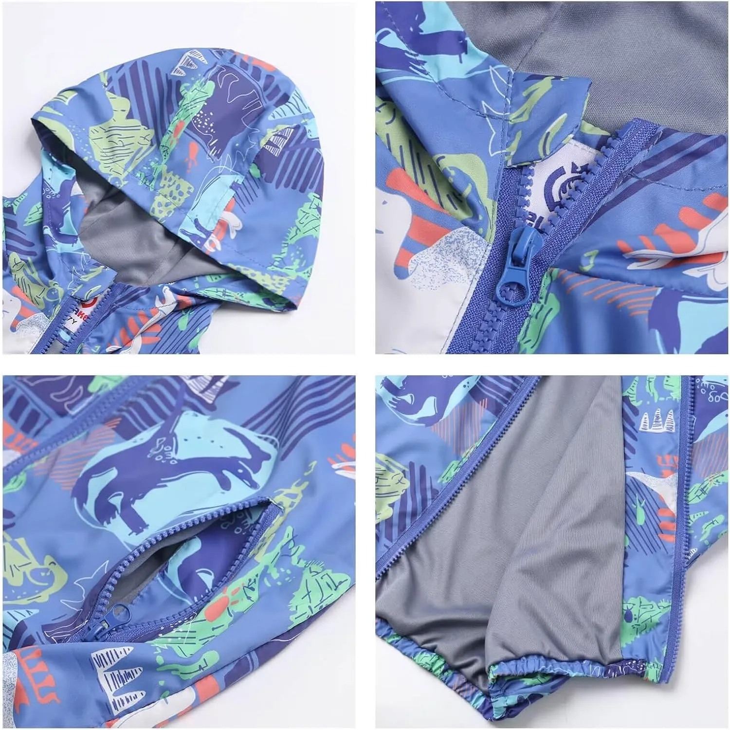 WELAKEN Lightweight Jacket for Boys Kids & Toddler II Girls' Print Water-resistant Jacket