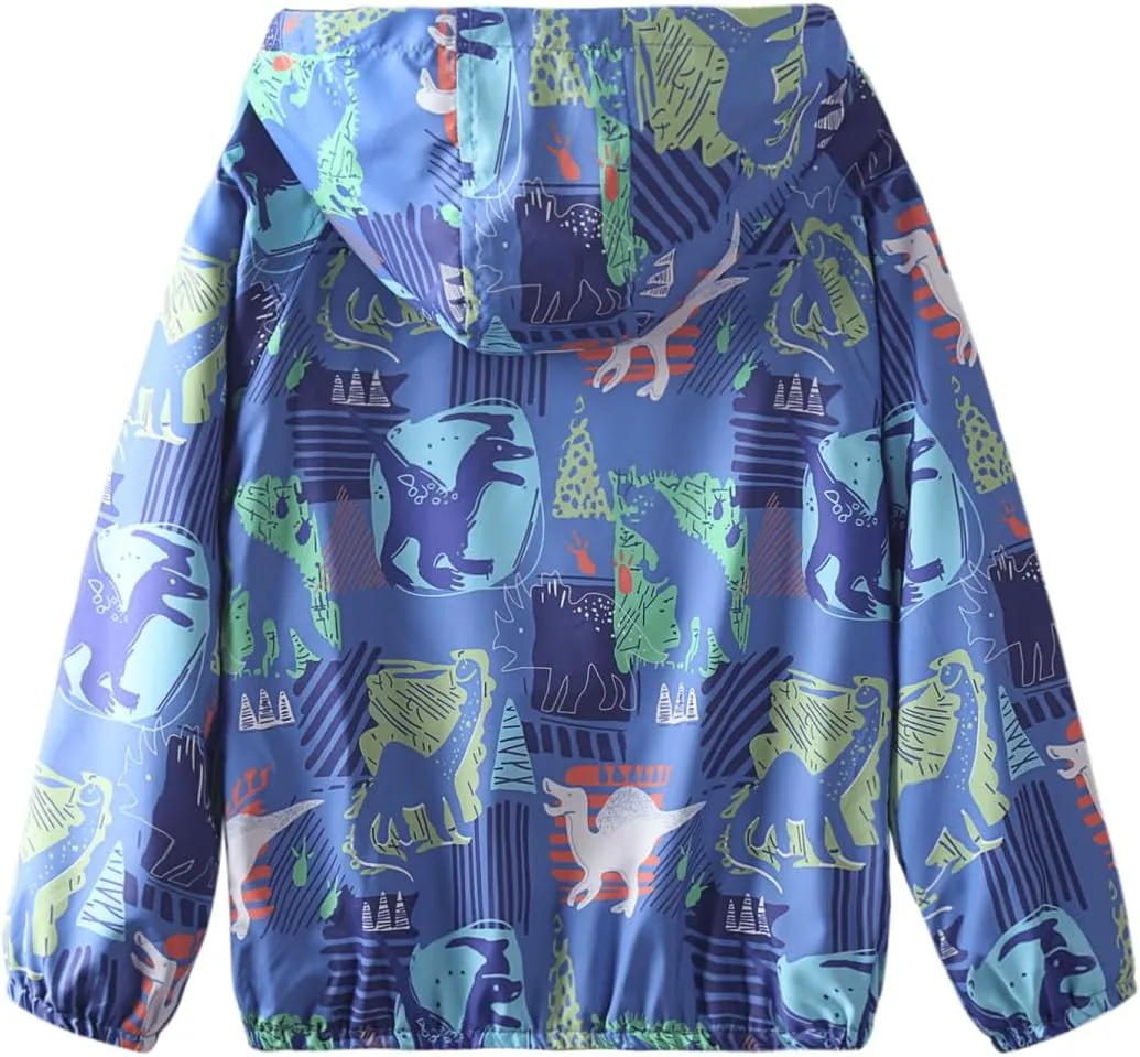WELAKEN Lightweight Jacket for Boys Kids & Toddler II Girls' Print Water-resistant Jacket