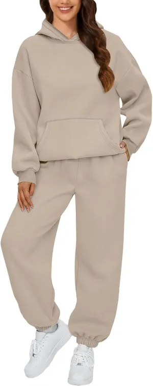 Women 2 Piece Outfits Sweatsuit Solid Color Pants Spring and Autumn Set Dressy Sets Tracksuits Outfits