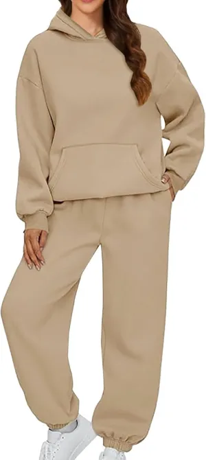 Women 2 Piece Outfits Sweatsuit Solid Color Pants Spring and Autumn Set Dressy Sets Tracksuits Outfits