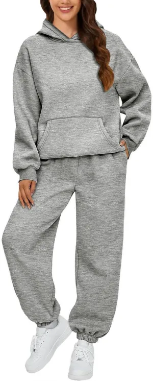 Women 2 Piece Outfits Sweatsuit Solid Color Pants Spring and Autumn Set Dressy Sets Tracksuits Outfits