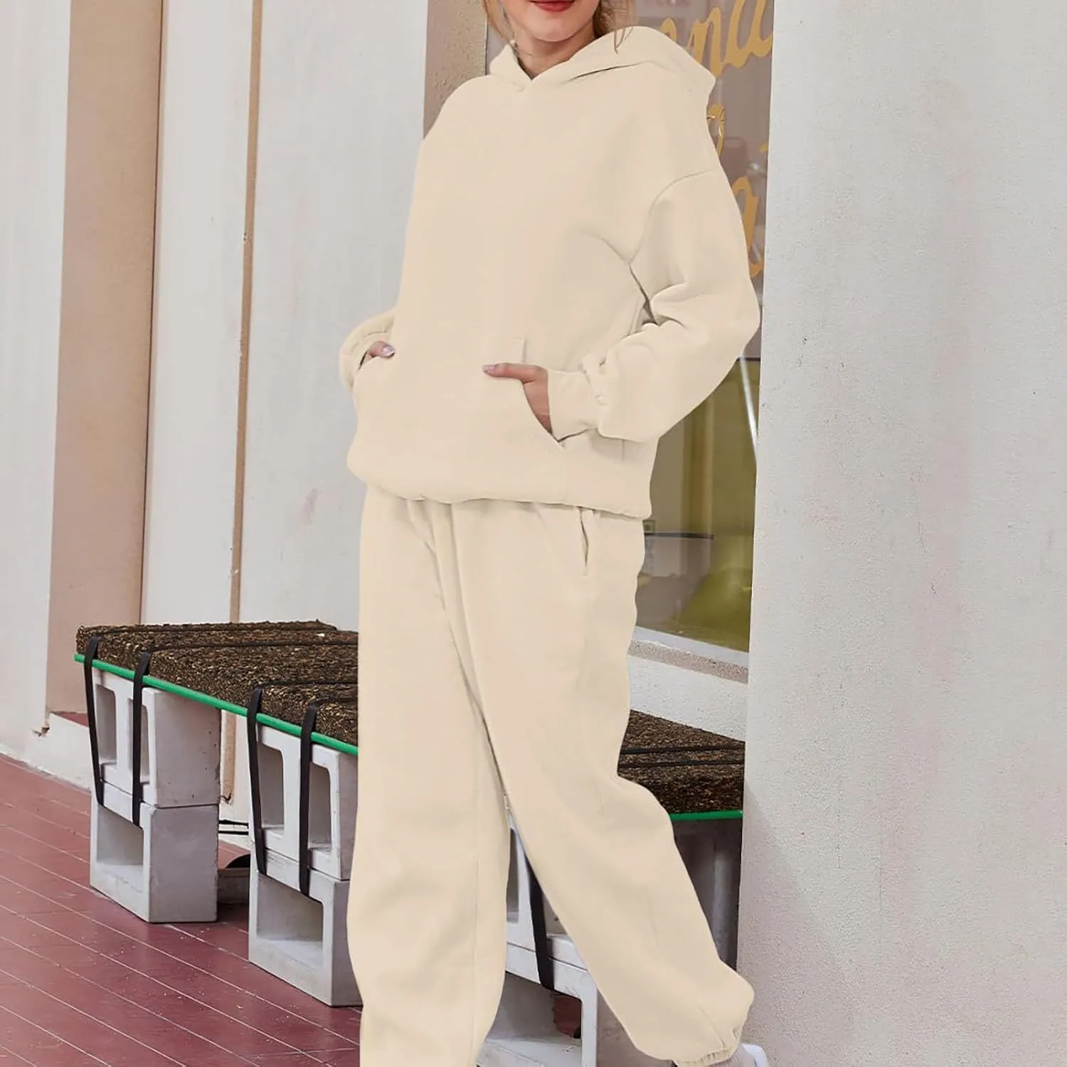 Women 2 Piece Outfits Sweatsuit Solid Color Pants Spring and Autumn Set Dressy Sets Tracksuits Outfits