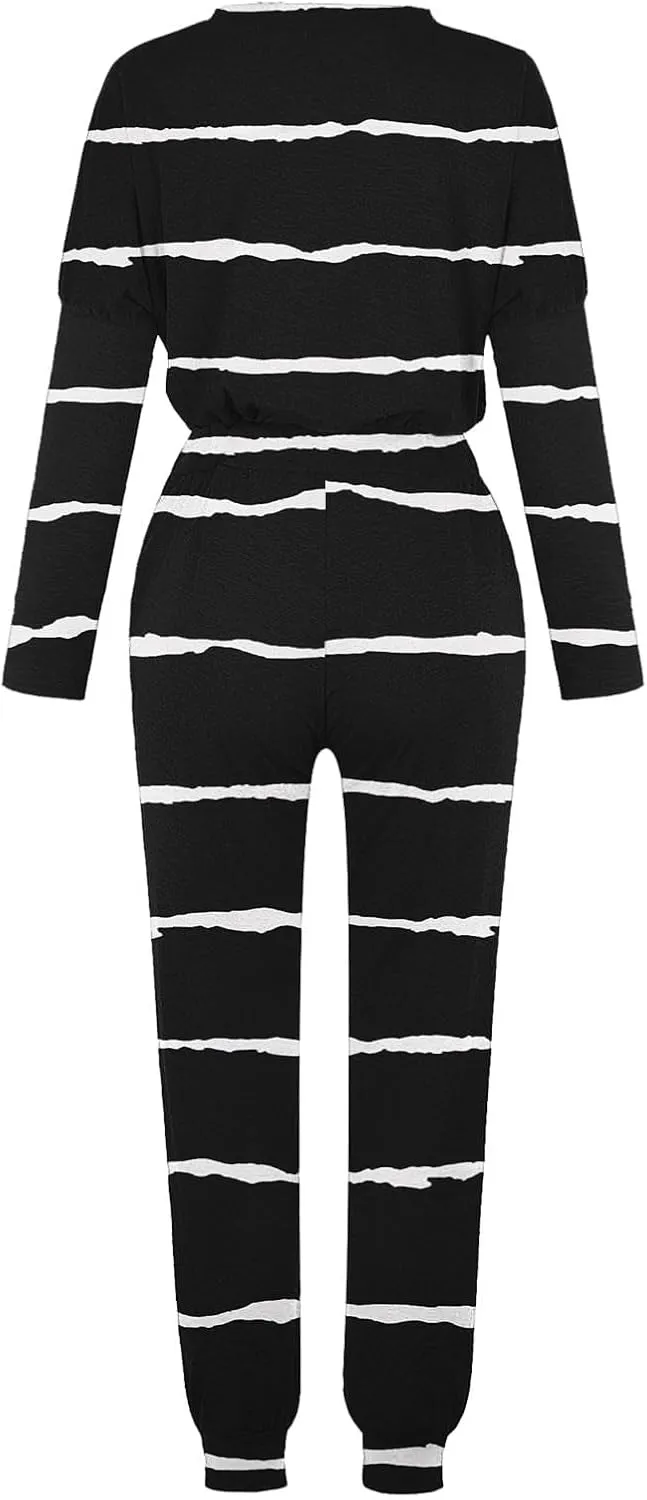 Women Sweatsuits 2 Piece Sleeve Crewneck Pullover Tops and Long Pants Tracksuit Sweatsuits with Dressy Sets Outfits