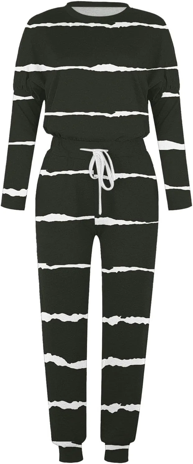 Women Sweatsuits 2 Piece Sleeve Crewneck Pullover Tops and Long Pants Tracksuit Sweatsuits with Dressy Sets Outfits