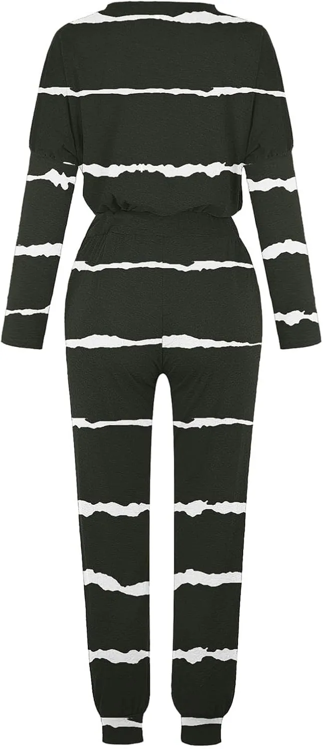 Women Sweatsuits 2 Piece Sleeve Crewneck Pullover Tops and Long Pants Tracksuit Sweatsuits with Dressy Sets Outfits