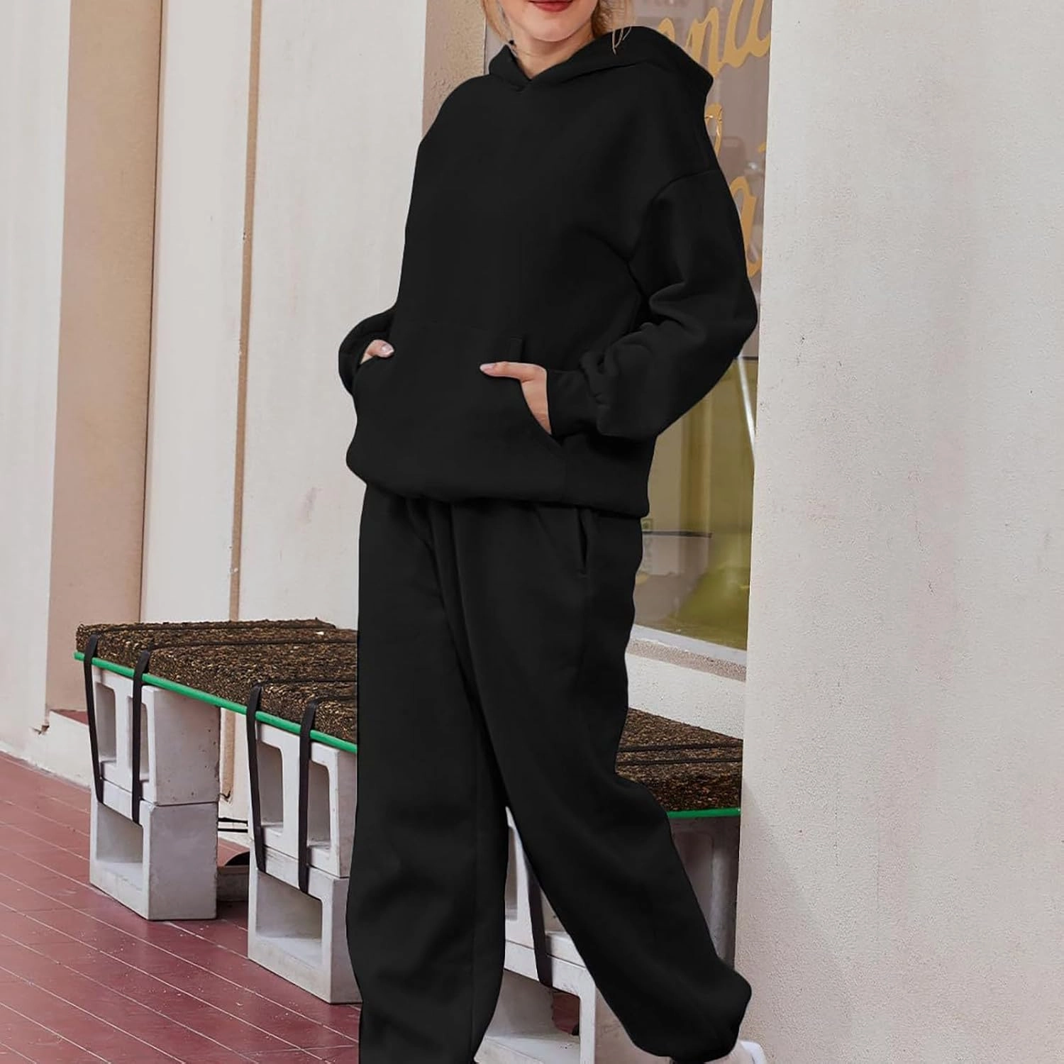 Women 2 Piece Outfits Sweatsuit Solid Color Pants Spring and Autumn Set Dressy Sets Tracksuits Outfits