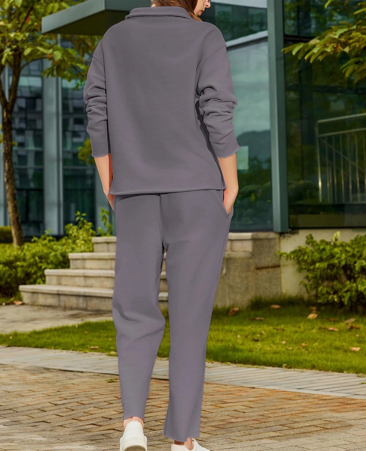 Women's Carmel Tracksuit 2 Piece Set - Patrick Pullover Sweatshirt & Catherine Sweatpants - Casual Lounge Set