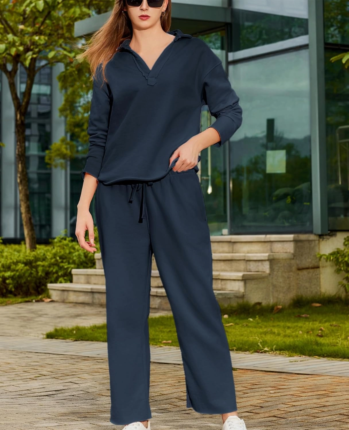 Women's Carmel Tracksuit 2 Piece Set - Patrick Pullover Sweatshirt & Catherine Sweatpants - Casual Lounge Set