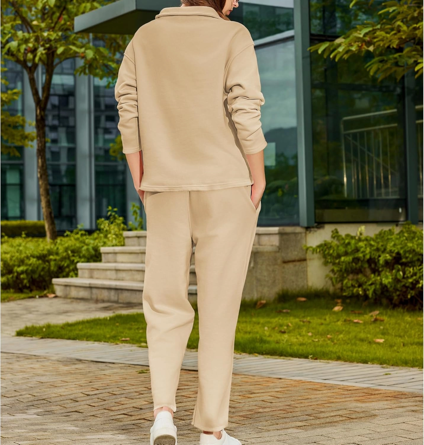 Women's Carmel Tracksuit 2 Piece Set - Patrick Pullover Sweatshirt & Catherine Sweatpants - Casual Lounge Set