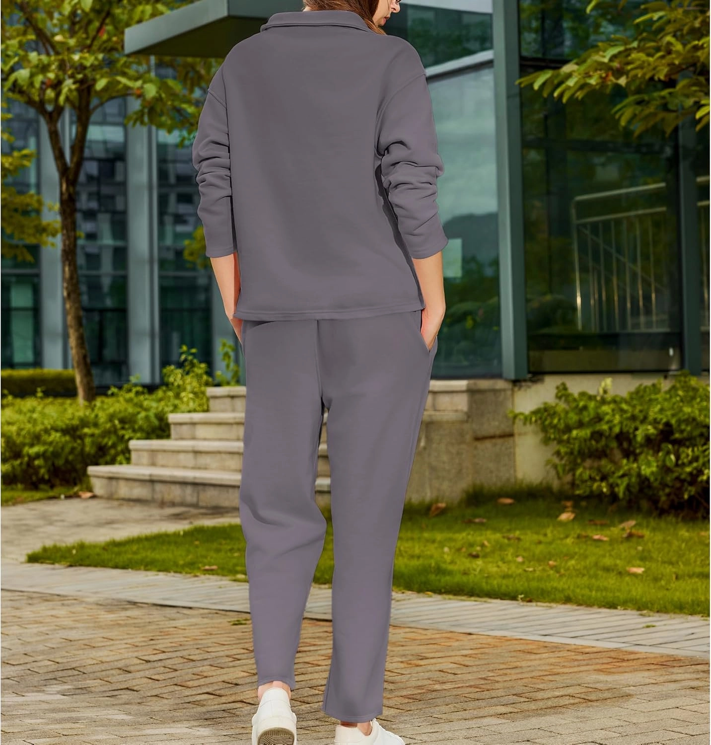 Women's Carmel Tracksuit 2 Piece Set - Patrick Pullover Sweatshirt & Catherine Sweatpants - Casual Lounge Set