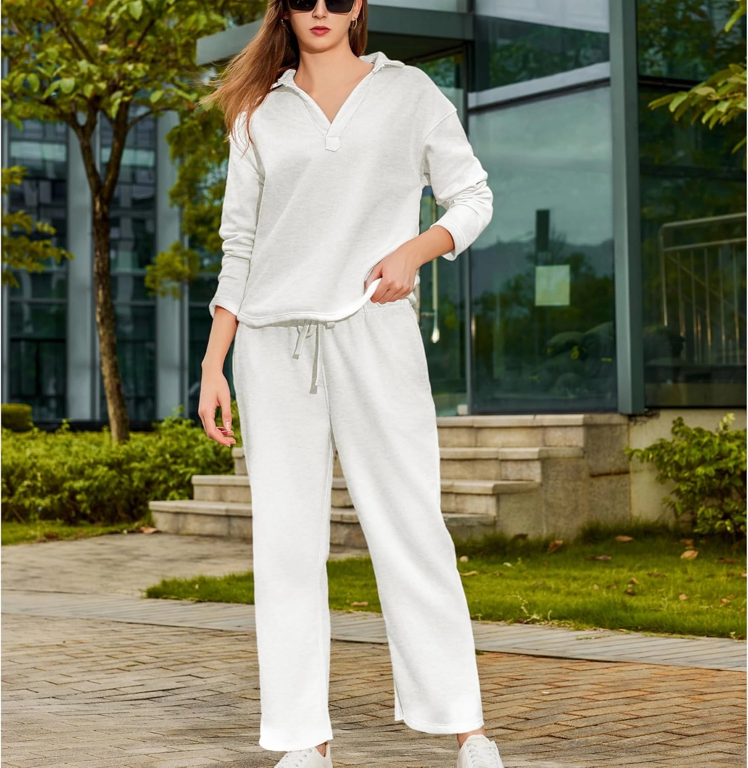 Women's Carmel Tracksuit 2 Piece Set - Patrick Pullover Sweatshirt & Catherine Sweatpants - Casual Lounge Set