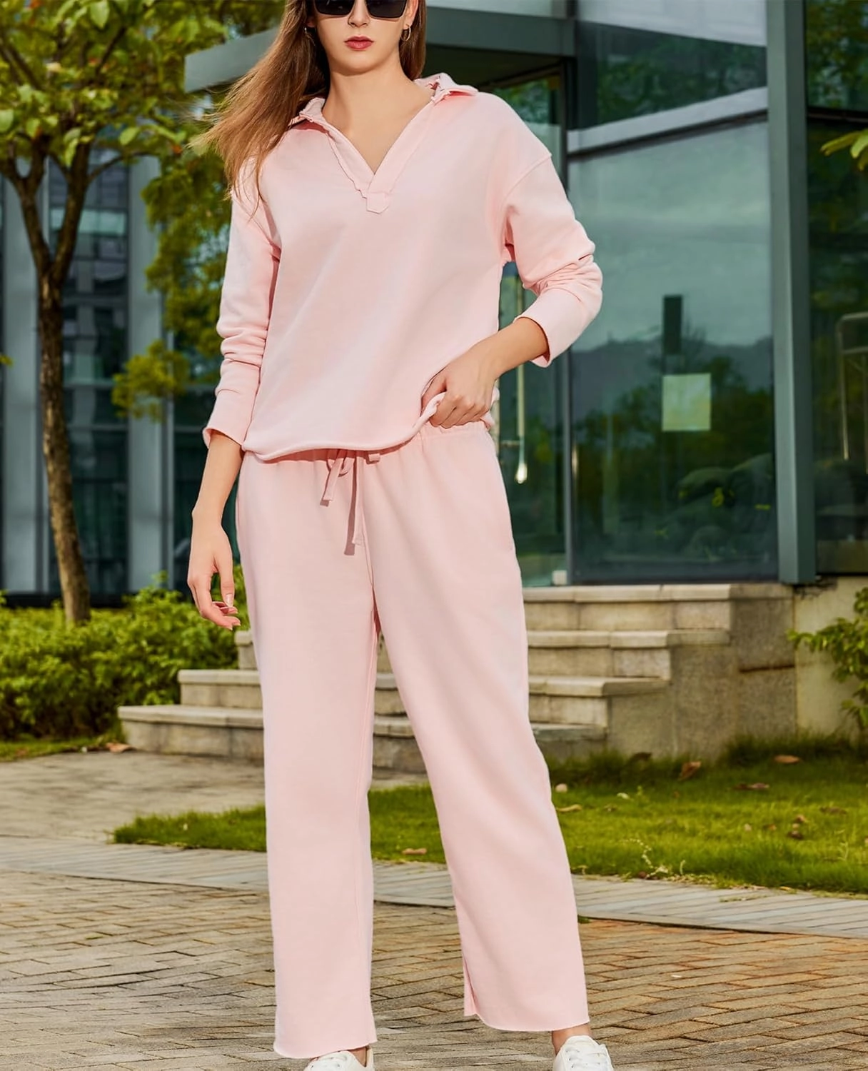 Women's Carmel Tracksuit 2 Piece Set - Patrick Pullover Sweatshirt & Catherine Sweatpants - Casual Lounge Set
