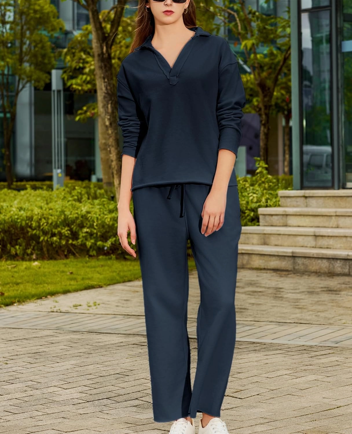 Women's Carmel Tracksuit 2 Piece Set - Patrick Pullover Sweatshirt & Catherine Sweatpants - Casual Lounge Set