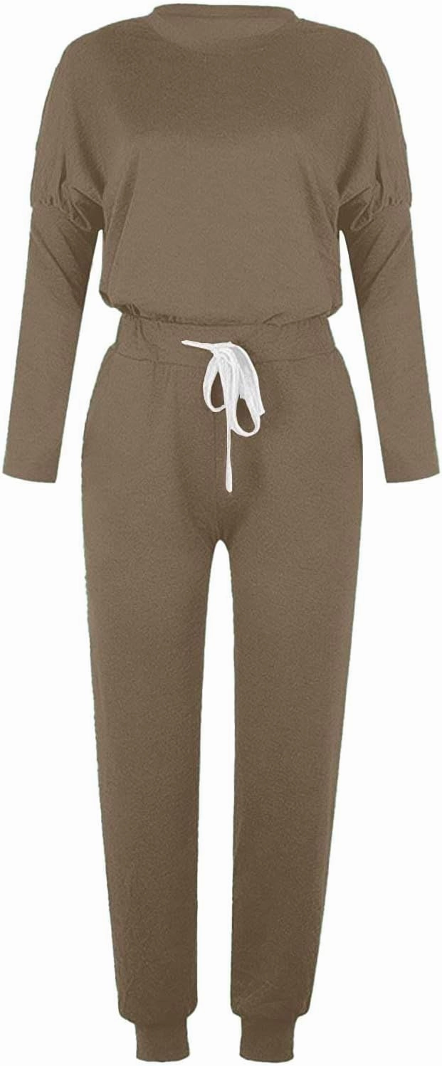 Women's Fall 2 Piece Lounge Outfit Crewneck Pullover Tops Long Pants Tracksuit Sweatsuits with Sweatpants Oversize