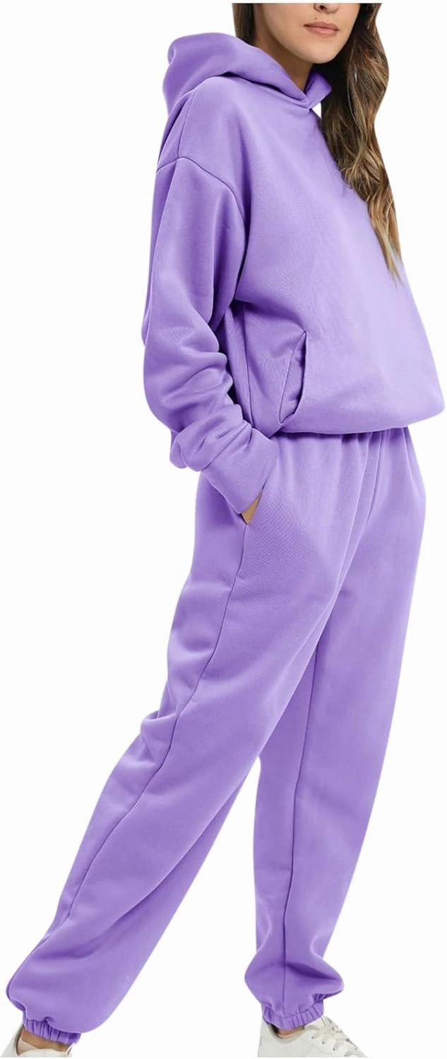Women's Oversized Hoodie Sweatshirt Matching Jogger Sweatpants Lounge Set Tracksuit Outfits Fall Chunky Lounge Set