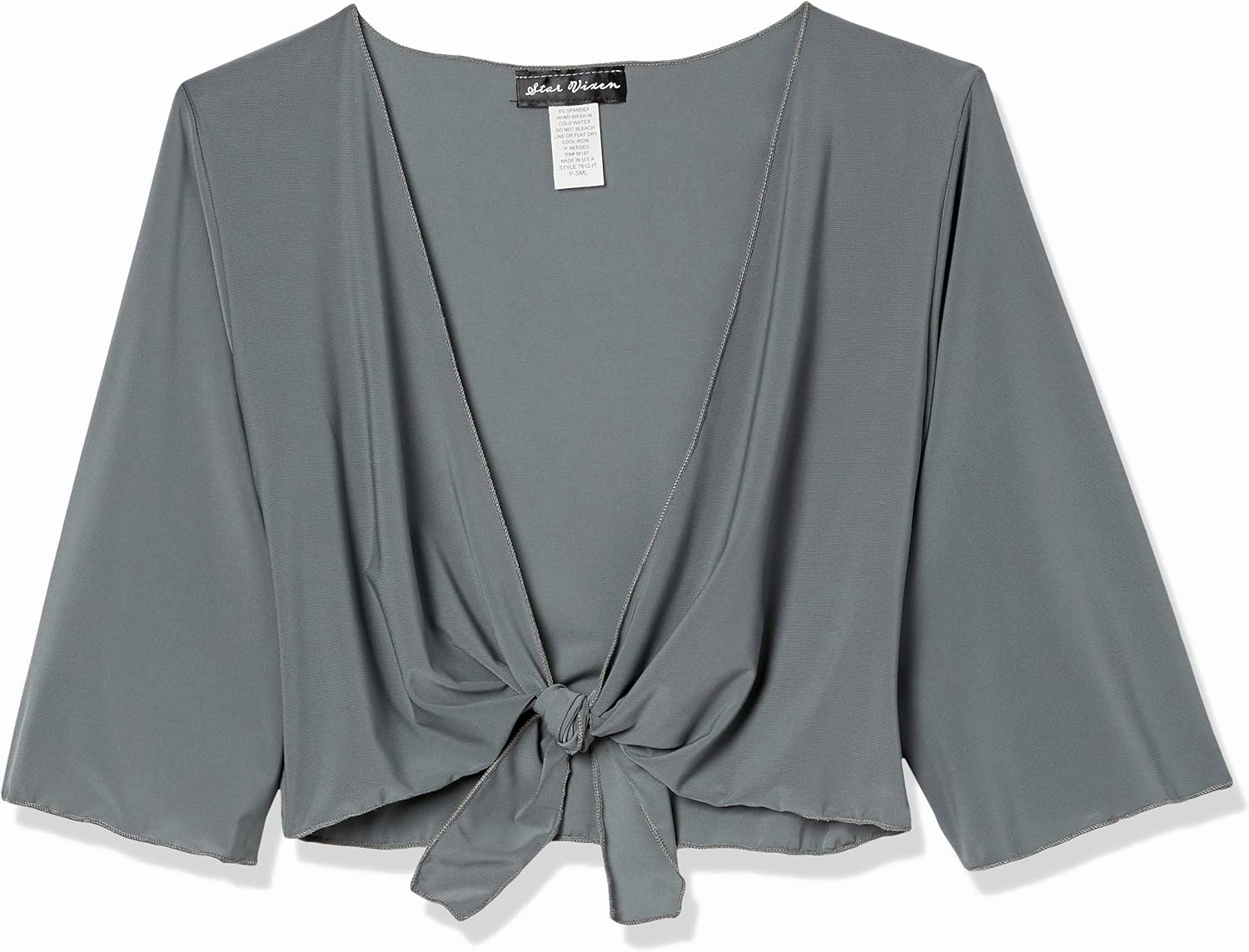 Women's Petite Tie Front Elbow Sleeve Cardigan