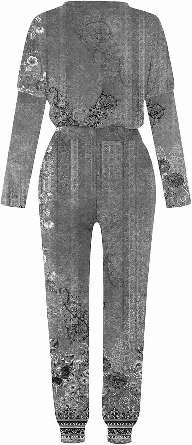 Women Sweatsuits 2 Piece Sleeve Crewneck Pullover Tops and Long Pants Tracksuit Sweatsuits with Dressy Sets Outfits