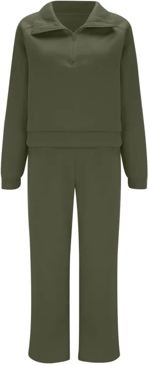 Womens 2 Piece Outfits Daily Solid Color Pants Spring and Autumn Set Lounge Fall Slim and Thin Sweatpants