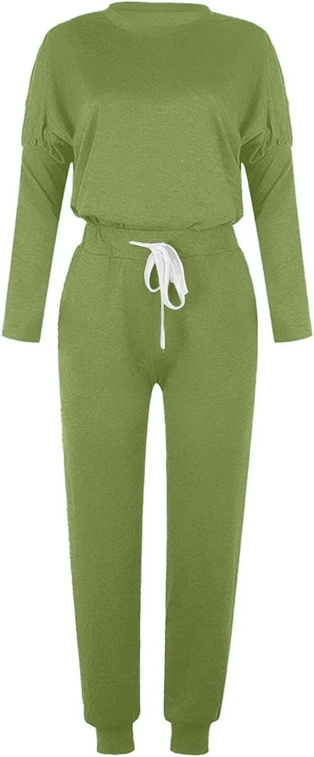 Women's 2 Piece Outfits Long Sleeve Crewneck Pullover Tops and Long Pant Tracksuit Sweatsuits with Sweatpants 2 Piece