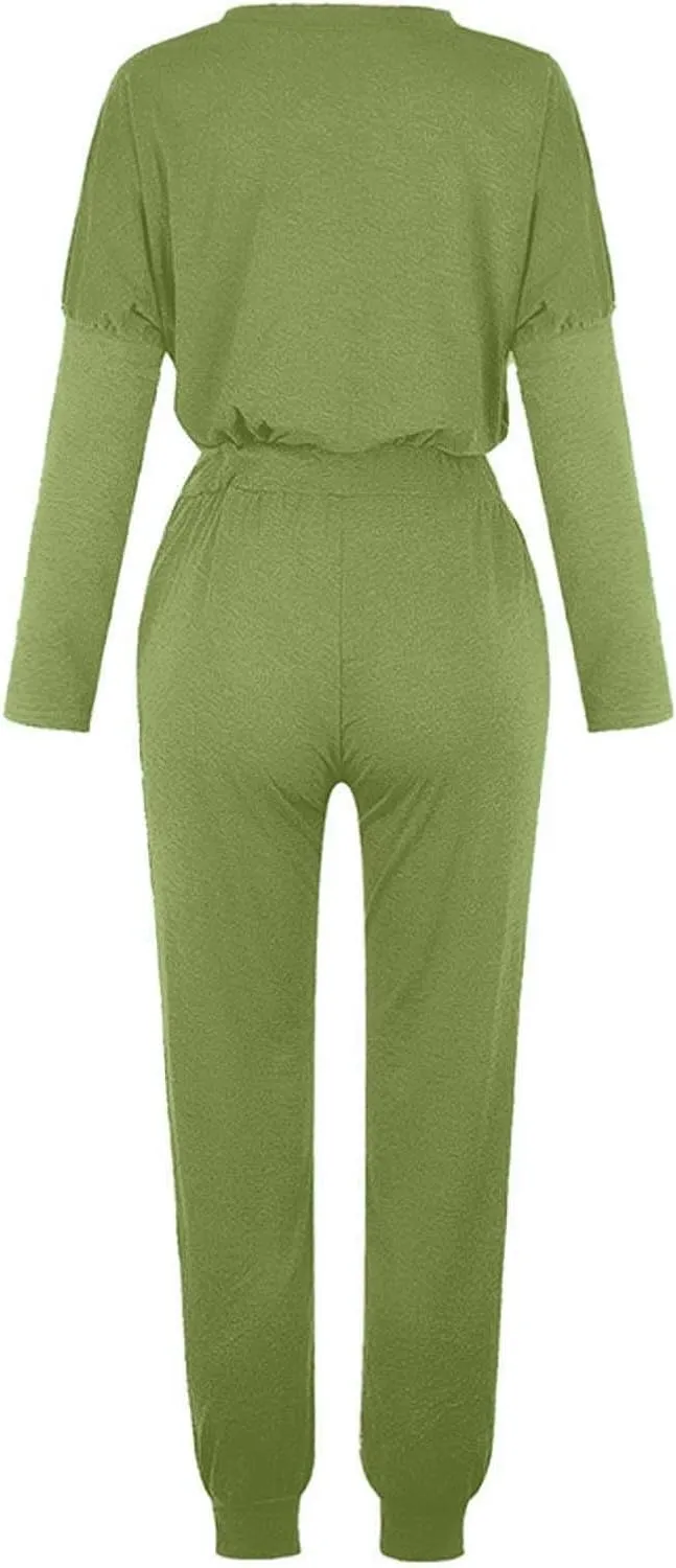 Women's 2 Piece Outfits Long Sleeve Crewneck Pullover Tops and Long Pant Tracksuit Sweatsuits with Sweatpants 2 Piece