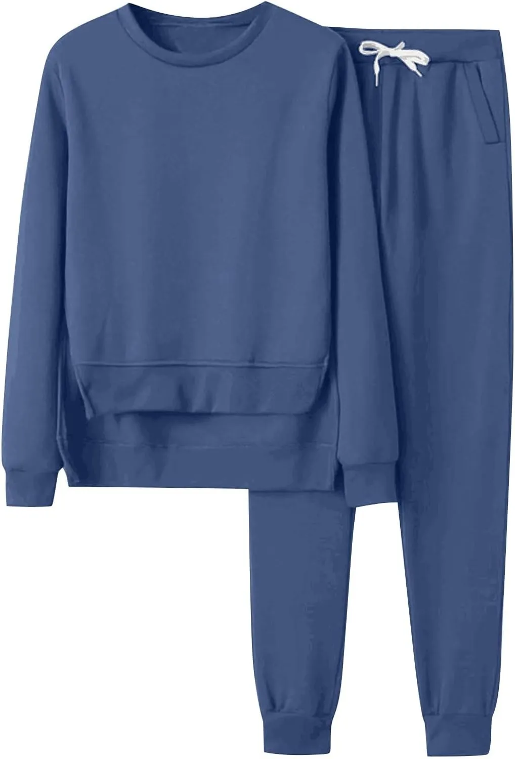 Womens 2 Piece Outfits Sports Sweatshirt Set Two Top Pants Casaul Long Sleeve Tracksuit Joggers Sets