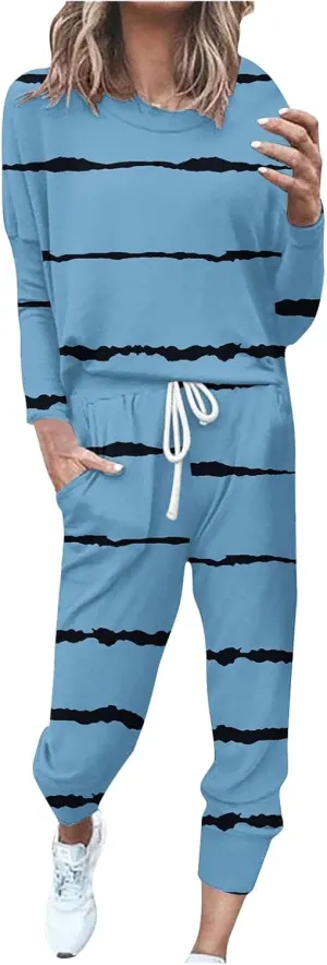 Womens 2 Piece Outfits Sweatsuit Set Oversized Tops and Long Pants Tracksuit Sweatsuits Long Sleeve Hoodie Matching
