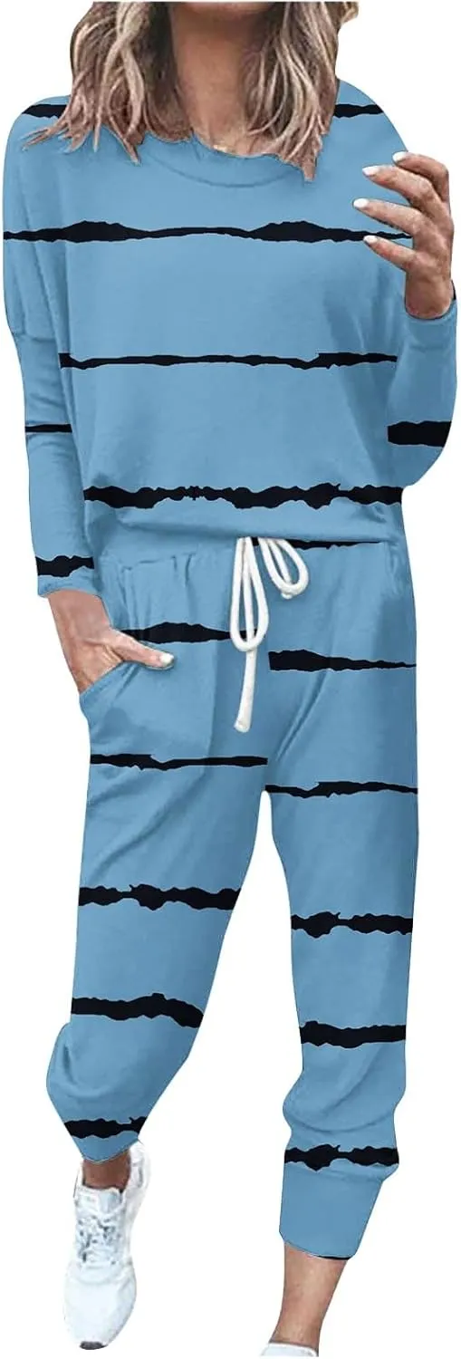 Womens 2 Piece Outfits Sweatsuit Set Oversized Tops and Long Pants Tracksuit Sweatsuits Long Sleeve Hoodie Matching